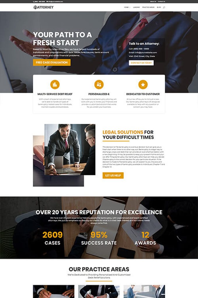 Bankruptcy Law Firm website built by Hyper Local Hero