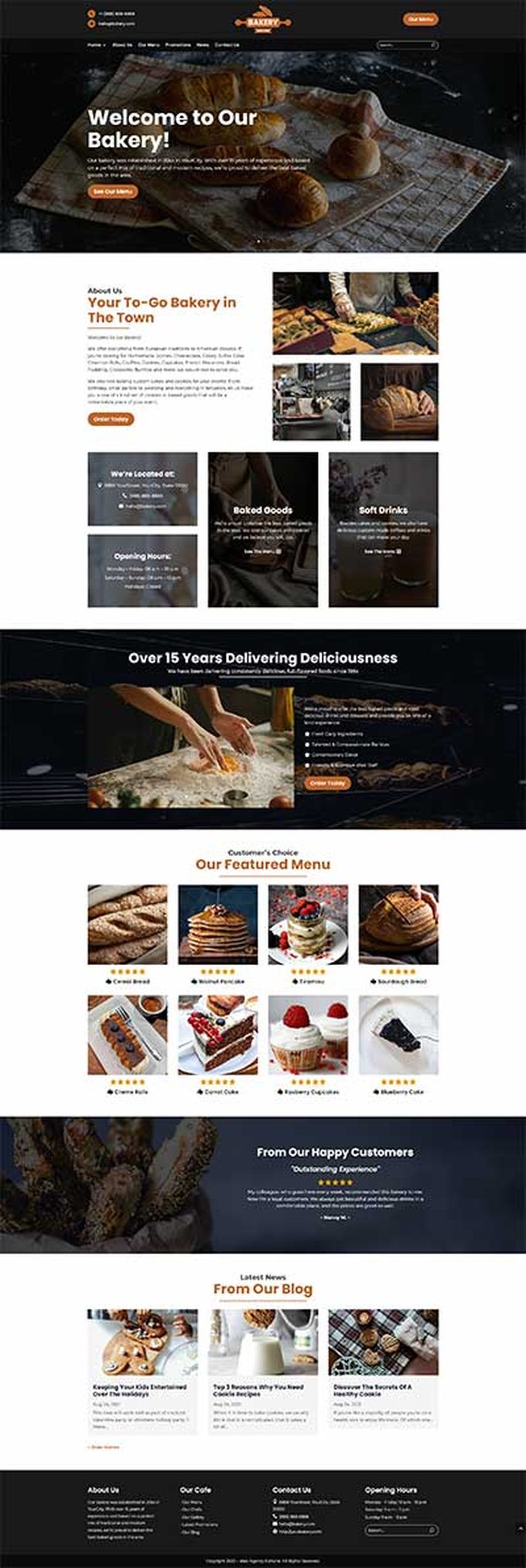 Bakery & Cafe website built by Hyper Local Hero