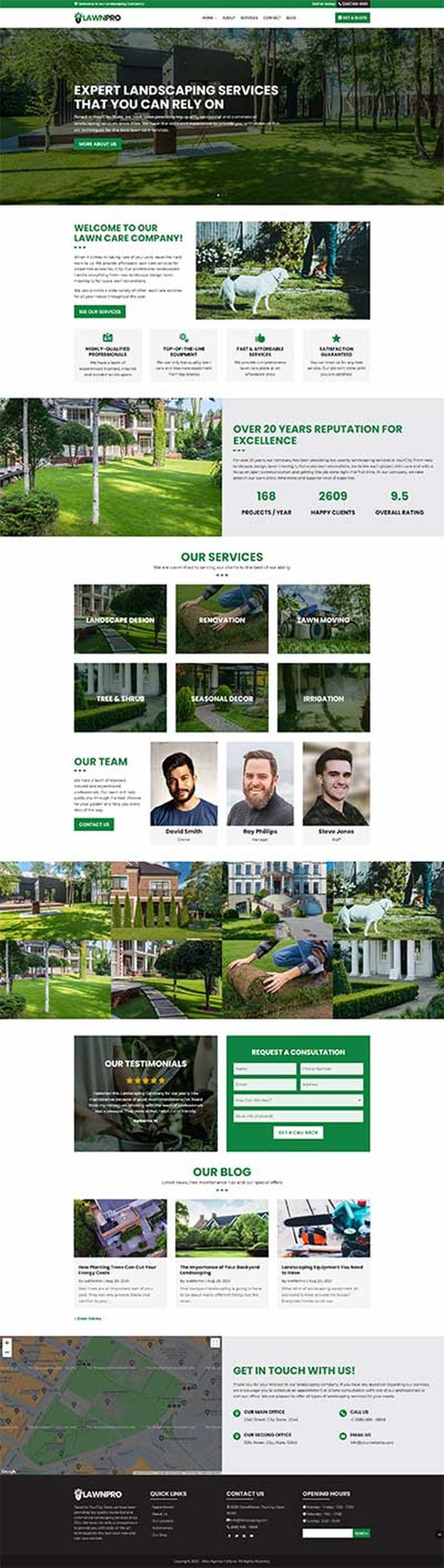 Landscaping website built by Hyper Local Hero